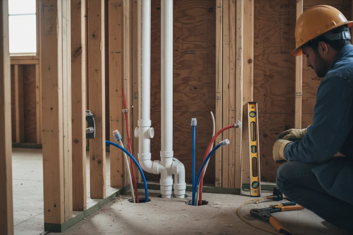 Drain and supply rough-in during Leak Detection in Paragon